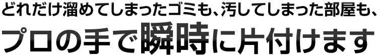 ゴミ屋敷 汚部屋の片付けなら即日 格安対応可能 片付けサポーター